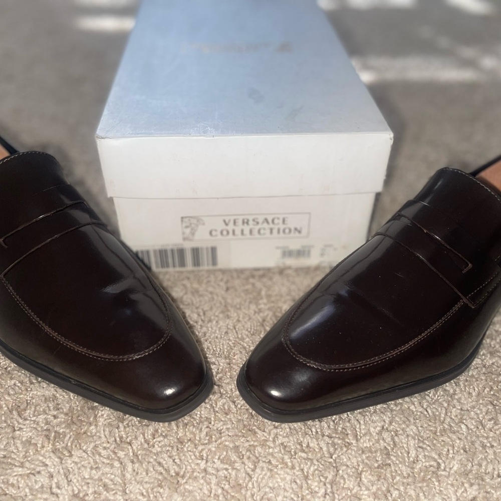 Versace Collection Dark Brown Men's Loafers